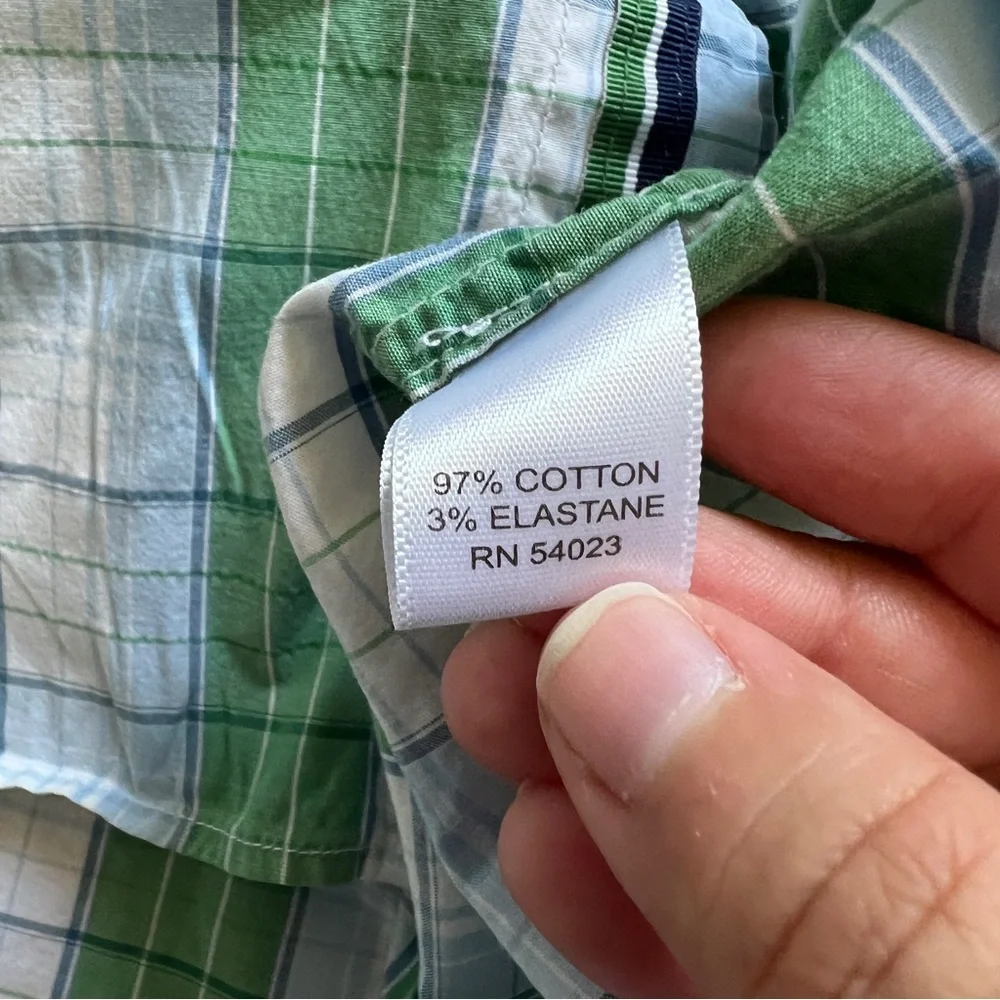 Banana Republic Plaid Button Down Shirt Preppy Western Rodeo Men's Size M